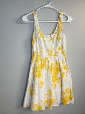 Charlotte Russe White Mini Dress with Yellow Floral Print